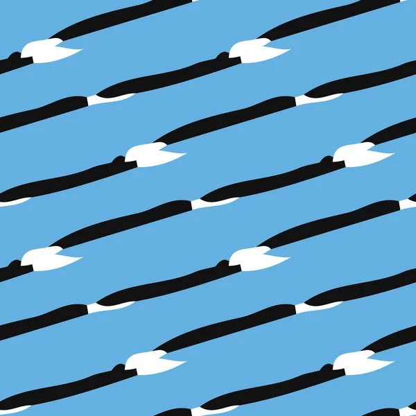 Vektor Nahtlose Textur Hintergrundmuster Handgezeichnet Blaue Schwarze Und Weiße Farben — Stockvektor
