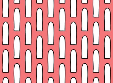 Vektör dokusu arka plan, kusursuz desen. El çizimi, kırmızı, siyah ve beyaz renkler.