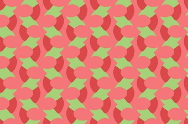 Vektör dokusu arka plan, kusursuz desen. El çizimi, kırmızı ve yeşil renkler.