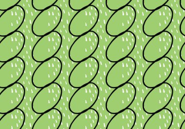 Vektör dokusu arka plan, kusursuz desen. El çizimi, yeşil, siyah ve beyaz renkler.