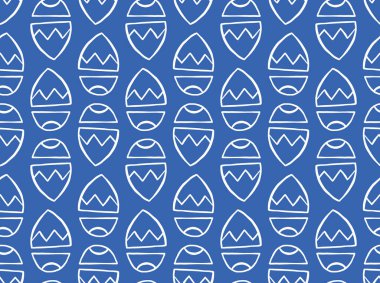 Vektör dokusu arka plan, kusursuz desen. El çizimi, mavi ve beyaz renkler.