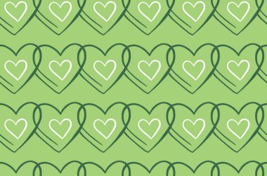 Vektör dokusu arka plan, kusursuz desen. El çizimi, yeşil ve beyaz renkler.