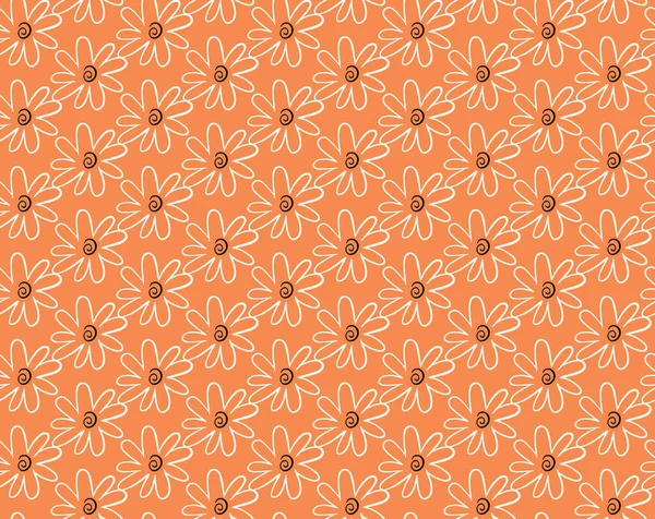 Vector Texture Background Seamless Pattern Hand Drawn Orange Black White — Stock Vector