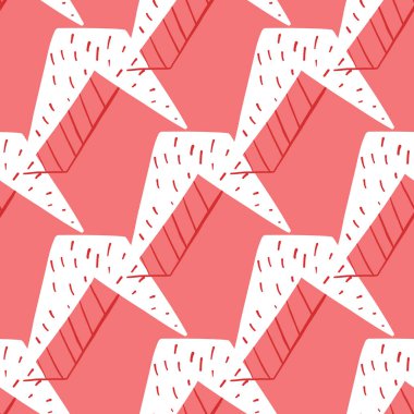 Vektörsüz doku arkaplan deseni. El çizimi, kırmızı ve beyaz renkler.