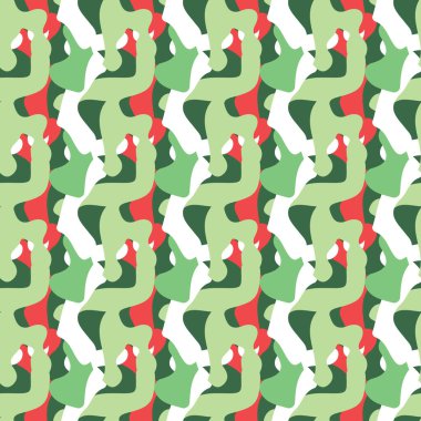 Vektörsüz doku arkaplan deseni. El çizimi, yeşil, kırmızı ve beyaz renkler.