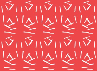 Vektör dokusu arka plan, kusursuz desen. El çizimi, kırmızı ve beyaz renkler.