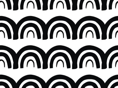 Vektör dokusu arka plan, kusursuz desen. El çizimi, siyah beyaz renkler.