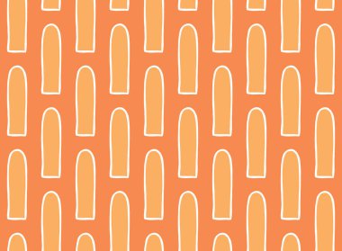 Vektör dokusu arka plan, kusursuz desen. El çizimi, turuncu ve beyaz renkler.