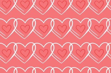 Vektör dokusu arka plan, kusursuz desen. El çizimi, kırmızı ve beyaz renkler.