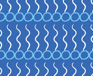 Vektör dokusu arka plan, kusursuz desen. El çizimi, mavi ve beyaz renkler.