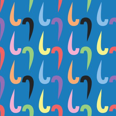 Vektörsüz doku arkaplan deseni. Mavi arkaplanda el çizimi ve renkli.