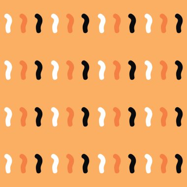 Vektörsüz doku arkaplan deseni. El çizimi, turuncu, siyah ve beyaz renkler.