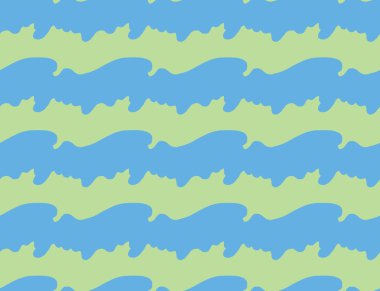 Vektör dokusu arka plan, kusursuz desen. El çizimi, yeşil ve mavi renkler.