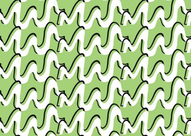 Vektör dokusu arka plan, kusursuz desen. El çizimi, yeşil, siyah ve beyaz renkler.