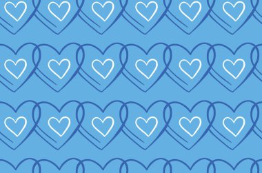 Vektör dokusu arka plan, kusursuz desen. El çizimi, mavi ve beyaz renkler.