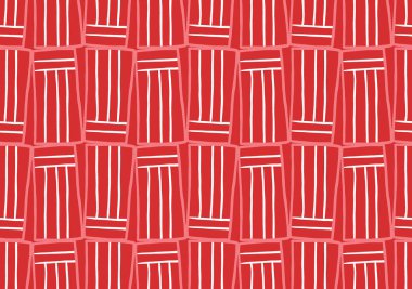 Vektör dokusu arka plan, kusursuz desen. El çizimi, kırmızı ve beyaz renkler.