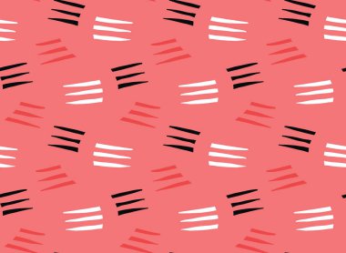 Vektör dokusu arka plan, kusursuz desen. El çizimi, kırmızı, siyah ve beyaz renkler.