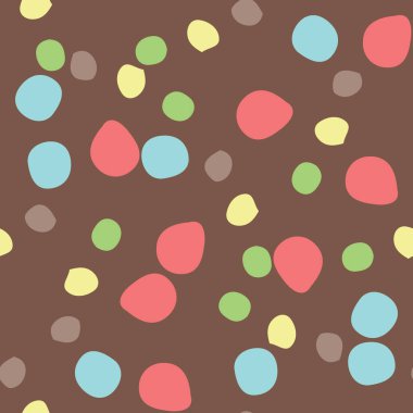 Vektörsüz doku arkaplan deseni. El çizimi, kahverengi, kırmızı, sarı, yeşil ve mavi renkler.