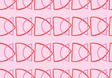 Vektör dokusu arka plan, kusursuz desen. El çizimi, pembe ve kırmızı renkler.