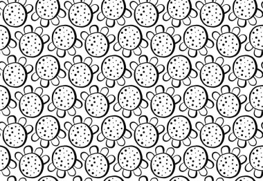 Vektör dokusu arka plan, kusursuz desen. El çizimi, siyah beyaz renkler.