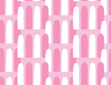 Vektör dokusu arka plan, kusursuz desen. El çizimi, pembe ve beyaz renkler.