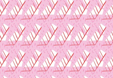 Vektör dokusu arka plan, kusursuz desen. El çizimi, pembe, kırmızı ve beyaz renkler.
