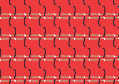 Vektör dokusu arka plan, kusursuz desen. El çizimi, kırmızı, kahverengi, siyah ve beyaz renkler.