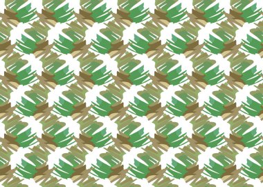 Vektör dokusu arka plan, kusursuz desen. El çizimi, yeşil, kahverengi ve beyaz renkler.