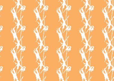 Vektör dokusu arka plan, kusursuz desen. El çizimi, turuncu ve beyaz renkler.