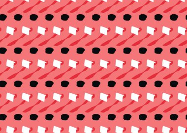 Vektör dokusu arka plan, kusursuz desen. El çizimi, kırmızı, siyah ve beyaz renkler.