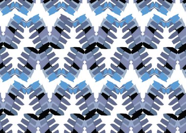 Vektör dokusu arka plan, kusursuz desen. El çizimi, mavi, siyah ve beyaz renkler.