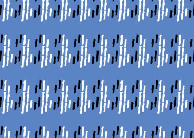 Vektör dokusu arka plan, kusursuz desen. El çizimi, mavi, siyah ve beyaz renkler.