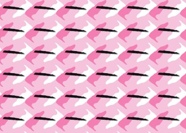 Vektör dokusu arka plan, kusursuz desen. El çizimi, pembe, siyah ve beyaz renkler.