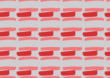 Vektör dokusu arka plan, kusursuz desen. El çizimi, gri ve kırmızı renkler.