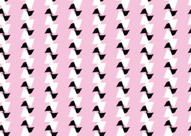 Vektör dokusu arka plan, kusursuz desen. El çizimi, pembe, beyaz ve siyah renkler.