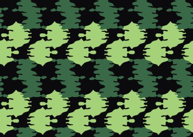 Vektör dokusu arka plan, kusursuz desen. El çizimi, yeşil ve siyah renkler.