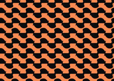 Vektör dokusu arka plan, kusursuz desen. El çizimi, turuncu ve siyah renkler.