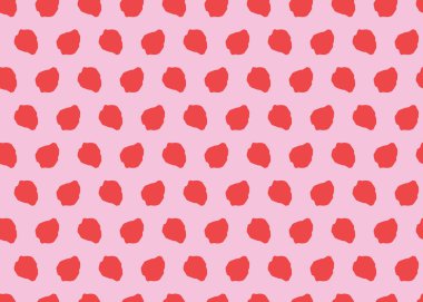 Vektör dokusu arka plan, kusursuz desen. El çizimi, pembe ve kırmızı renkler.