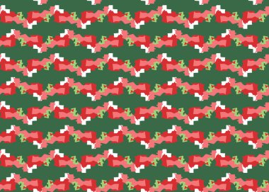 Vektör dokusu arka plan, kusursuz desen. El çizimi, yeşil, kırmızı ve beyaz renkler.