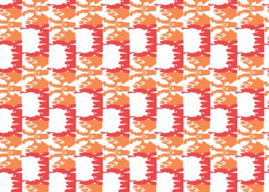 Vektör dokusu arka plan, kusursuz desen. El çizimi, kırmızı, turuncu ve beyaz renkler.