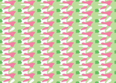 Vektör dokusu arka plan, kusursuz desen. El çizimi, yeşil, pembe ve beyaz renkler.