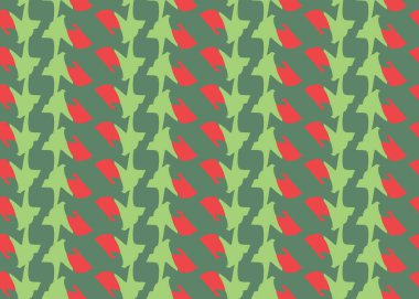 Vektör dokusu arka plan, kusursuz desen. El çizimi, yeşil ve kırmızı renkler.