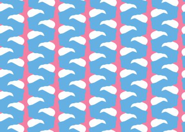 Vektör dokusu arka plan, kusursuz desen. El çizimi, mavi, pembe ve beyaz renkler.