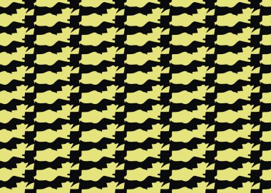 Vektör dokusu arka plan, kusursuz desen. El çizimi, sarı ve siyah renkler.