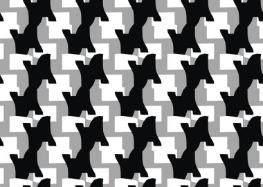 Vektör dokusu arka plan, kusursuz desen. El çizimi, siyah, gri ve beyaz renkler.