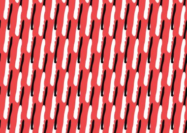 Vektör dokusu arka plan, kusursuz desen. El çizimi, kırmızı, beyaz ve siyah renkler.