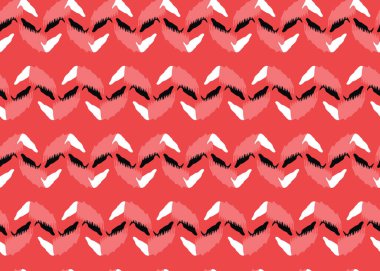 Vektör dokusu arka plan, kusursuz desen. El çizimi, kırmızı, siyah ve beyaz renkler.