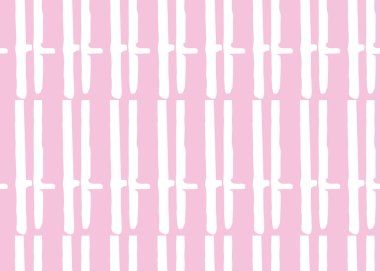 Vektör dokusu arka plan, kusursuz desen. El çizimi, pembe ve beyaz renkler.