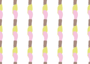 Vector texture background, seamless pattern. Hand drawn, pink, brown, yellow and white colors.