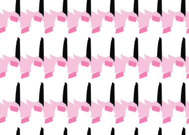 Vektör dokusu arka plan, kusursuz desen. El çizimi, pembe, siyah ve beyaz renkler.